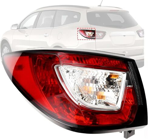 Flecto Tail Light Assembly الجانب الخارجي الأيمن للراكب متوافق مع شيفروليه ترافيرس 2013-2017 استبدال مصباح الفرامل الهالوجين الخلفي 84266020 23301757 GM2805112 مثبت على الجسم in Kuwait