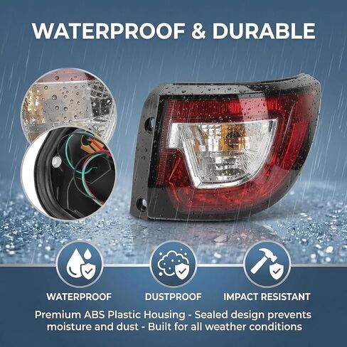 Flecto Tail Light Assembly Outer Right Passenger Side Compatible with Chevrolet Traverse 2013-2017 Rear Halogen Brake Lamp Replacement 84266020 23301757 GM2805112 Body Mounted in Saudi Arabia