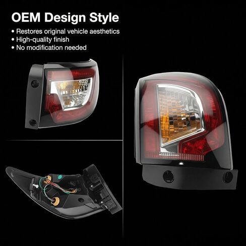 Flecto Tail Light Assembly Outer Right Passenger Side Compatible with Chevrolet Traverse 2013-2017 Rear Halogen Brake Lamp Replacement 84266020 23301757 GM2805112 Body Mounted in Saudi Arabia