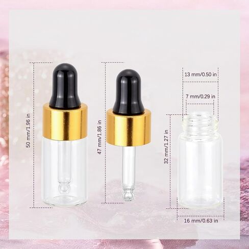 20Pcs 3ml Mini Dropper Bottle Clear Glass Multi-function Essential Oil Dropper Bottles Empty Eye Dropper Bottle with Aluminum Cap Reagent Drop Pipette Bottle in Kuwait