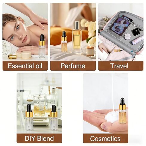 20Pcs 3ml Mini Dropper Bottle Clear Glass Multi-function Essential Oil Dropper Bottles Empty Eye Dropper Bottle with Aluminum Cap Reagent Drop Pipette Bottle in Kuwait