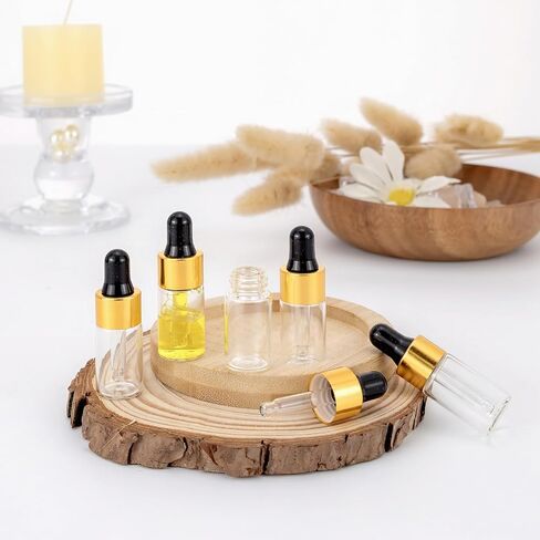 20Pcs 3ml Mini Dropper Bottle Clear Glass Multi-function Essential Oil Dropper Bottles Empty Eye Dropper Bottle with Aluminum Cap Reagent Drop Pipette Bottle in Kuwait
