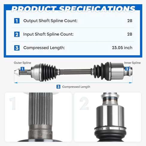 TadaMark Front Right CV Axle Shaft Assembly Fit for Mazda 3 2005(From 01/06/2005) 2006-2013(Manual Trans) 2.0L 2.3L 2.5L; for Mazda 5 2006-2010 2012-2015(Manual Trans)2.3L 2.5L, Passenger Side in Saudi Arabia