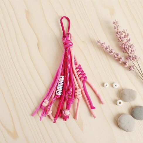 QTMY Rope Braided Keychain Bag Charms for Handbag Purse Backpack Accessories for Bogg Bag,860Pink-1 in Saudi Arabia