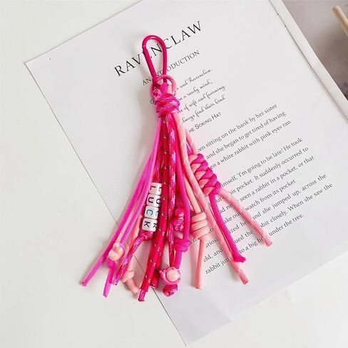 QTMY Rope Braided Keychain Bag Charms for Handbag Purse Backpack Accessories for Bogg Bag,860Pink-1 in Saudi Arabia