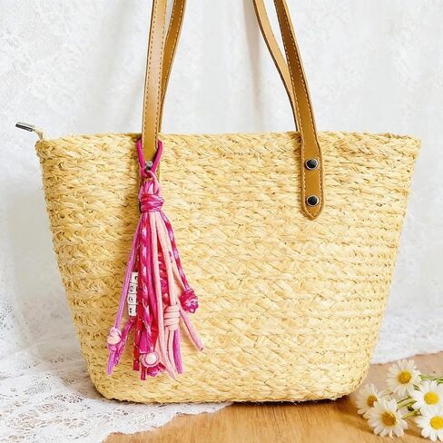 QTMY Rope Braided Keychain Bag Charms for Handbag Purse Backpack Accessories for Bogg Bag,860Pink-1 in Saudi Arabia