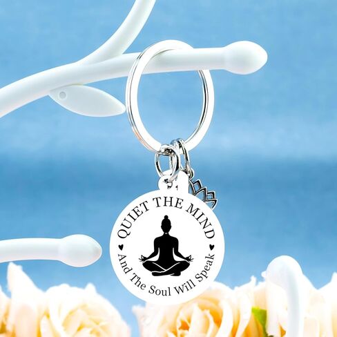 Yoga Gifts for Women Meditation Gifts for Women Yoga Instructor Gift Pilates Gift for Her Spiritual Zen Meditation Yogis Accessories for People with Anxiety keychain Lotus Jewelry Buddhist Present in Kuwait