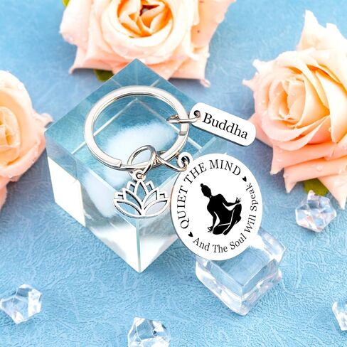 Yoga Gifts for Women Meditation Gifts for Women Yoga Instructor Gift Pilates Gift for Her Spiritual Zen Meditation Yogis Accessories for People with Anxiety keychain Lotus Jewelry Buddhist Present in Kuwait