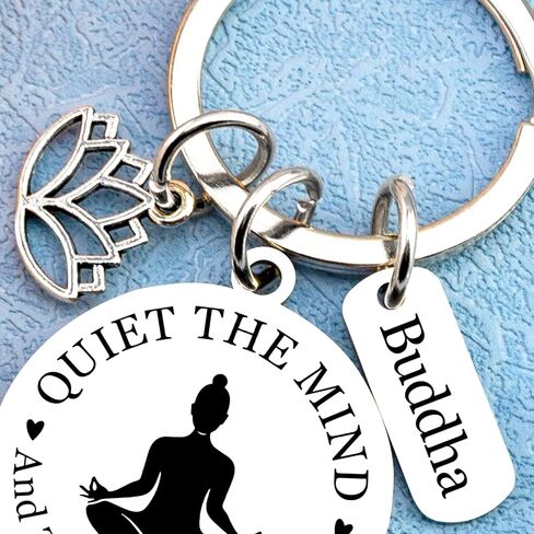 Yoga Gifts for Women Meditation Gifts for Women Yoga Instructor Gift Pilates Gift for Her Spiritual Zen Meditation Yogis Accessories for People with Anxiety keychain Lotus Jewelry Buddhist Present in Kuwait