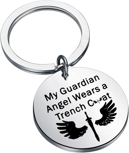 BEKECH TV Show Inspired Gift My Guardian Angel Wears a Coat Keychain Jewelry TV Show Fans Gift in Saudi Arabia