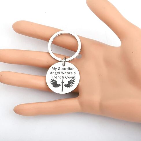 BEKECH TV Show Inspired Gift My Guardian Angel Wears a Coat Keychain Jewelry TV Show Fans Gift in Saudi Arabia