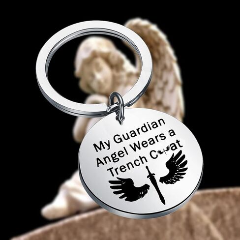 BEKECH TV Show Inspired Gift My Guardian Angel Wears a Coat Keychain Jewelry TV Show Fans Gift in Saudi Arabia