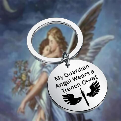 BEKECH TV Show Inspired Gift My Guardian Angel Wears a Coat Keychain Jewelry TV Show Fans Gift in Saudi Arabia