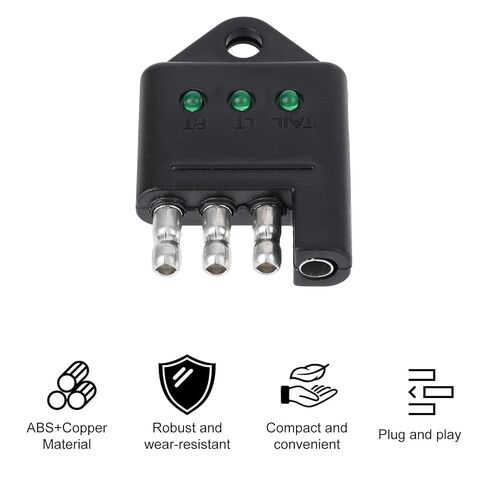 4 Pin Trailer Plug Tester, 4-Way Flat Trailer Wiring Tester with LED Indicators for Brake Turn Signal & Tail Lights Quick Troubleshooting Essential Car Accessories in Saudi Arabia