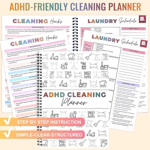 3 Pack Planner Set, Cleaning Schedule and Checklist Organizer Notebook Daily Weekly Monthly House Planner with Pens Labels Stickers, Chore Chart Notebook for Home, DIY Home in Saudi Arabia