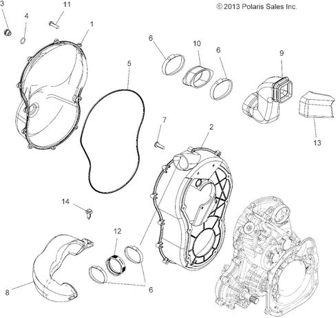 حذاء Polaris ATV Outlet Duct، جزء OEM الأصلي 5413667، الكمية 1 in Kuwait