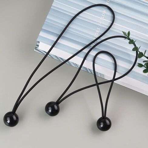 36PCS of 3 Sizes Tarp Bungee Balls Ties, 6, 9, 12 Inch Heavy Duty Canopy Tie Downs, for Camping, Shelter, Tent Poles UV Resistant (Black, 6+9+12 inch) in Saudi Arabia