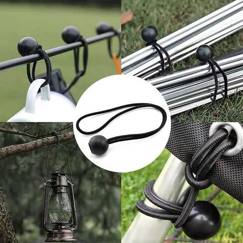 36PCS of 3 Sizes Tarp Bungee Balls Ties, 6, 9, 12 Inch Heavy Duty Canopy Tie Downs, for Camping, Shelter, Tent Poles UV Resistant (Black, 6+9+12 inch) in Saudi Arabia