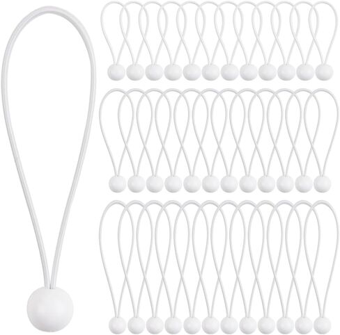 36PCS of 3 Sizes Tarp Bungee Balls Ties, 6, 9, 12 Inch Heavy Duty Canopy Tie Downs, for Camping, Shelter, Tent Poles UV Resistant (Black, 6+9+12 inch) in Saudi Arabia