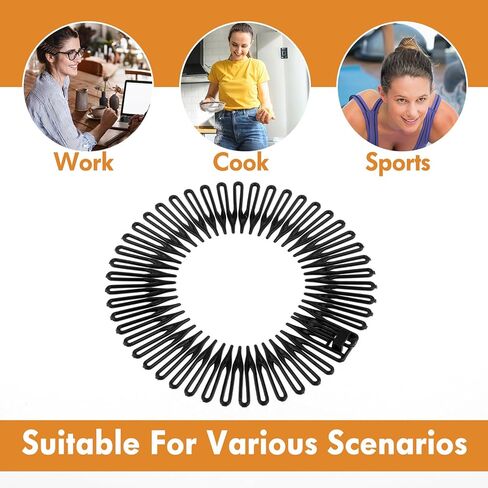 12 Pcs Circular Stretch Comb Full Flexible Zig Zag Plastic Circle Headbands Stretch Hair Headband Hairband Holder Twist Hair Headwear Accessories for Women Girls in Saudi Arabia