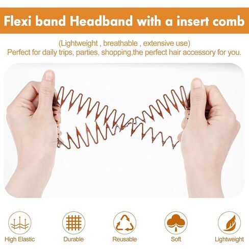 12 Pcs Circular Stretch Comb Full Flexible Zig Zag Plastic Circle Headbands Stretch Hair Headband Hairband Holder Twist Hair Headwear Accessories for Women Girls in Saudi Arabia