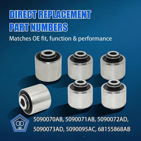 6 قطع تعليق المفصل بوش كيت ل جيب شيروكي KL 2014-2023 الجبهة الخلفية امتصاص الصدمات قوس التوجيه المفصل بوش #5090070AB 5090071AB 5090073AD 68155868AB in Kuwait