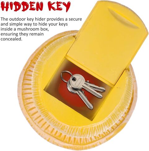 Mushroom Outdoor Key Hider – Hidden Garden Statue with Secret Compartment, Decorative and Waterproof Solution for Spare Storage in Patio, Yard, or Front Porch in Saudi Arabia