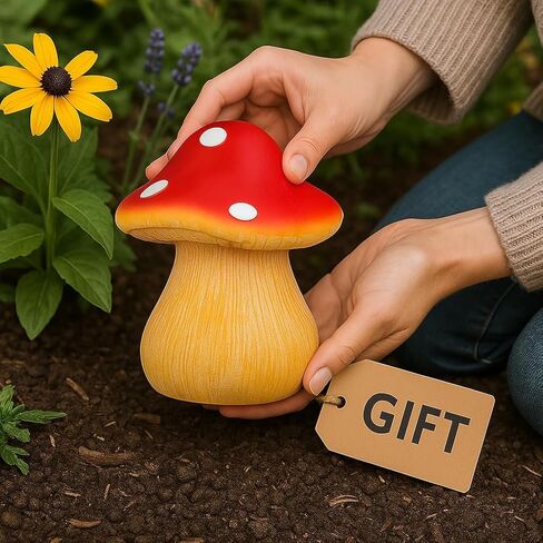 Mushroom Outdoor Key Hider – Hidden Garden Statue with Secret Compartment, Decorative and Waterproof Solution for Spare Storage in Patio, Yard, or Front Porch in Saudi Arabia