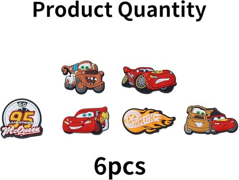 6 Pcs Car Theme Cartoon Shoe Charms, For Shoe Decoration, The Perfect Choice for Party Favors or Birthday Gifts. in Saudi Arabia