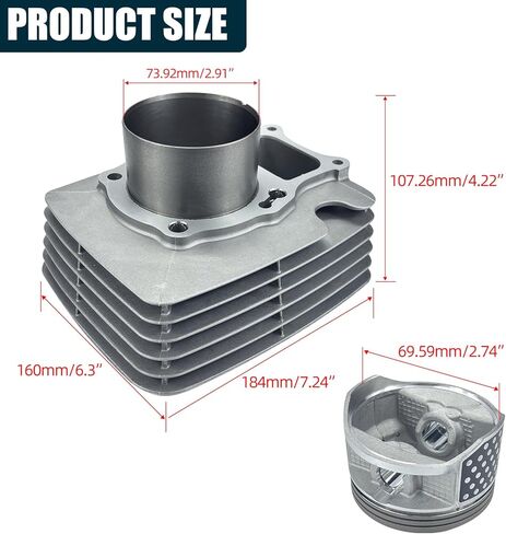 267cc 74mm Big Bore Cylinder Piston Ring Gasket Set - Top End Rebuild Kit for Honda Recon 250 TRX250 TRX250X Sportrax 250 TRX250EX TRX250TE TRX250TM (2002-2024) in Saudi Arabia