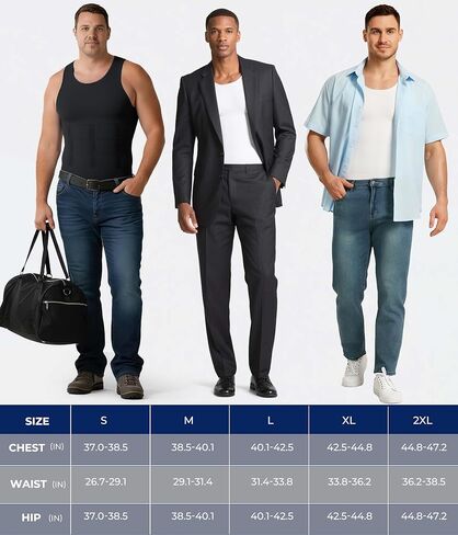 TAILONG Mens Shapewear Tummy Control Bodysuit Slimming Tank Top Full Body Shaper Sleeveless Compression Shirts Fajas Para Hombres White in Kuwait