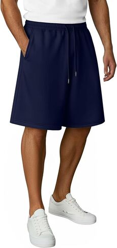 Men's Shorts Athletic Wide Leg Knee Length Gym Drawstring Baggy Casual Basketball Bermuda Shorts Pockets Summer in Kuwait