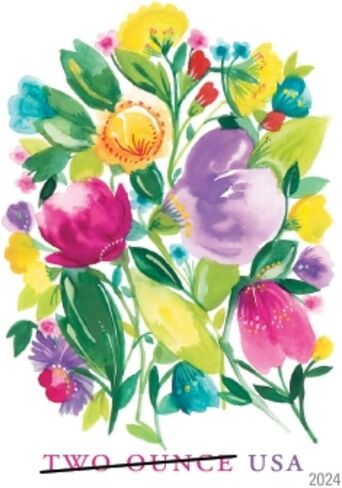 أزهار الزفاف أونصة (2 أونصة) (ورقة من 20) طوابع بريدية من الدرجة الأولى للبريد إلى الأبد 2024 سكوت 5850 in Kuwait