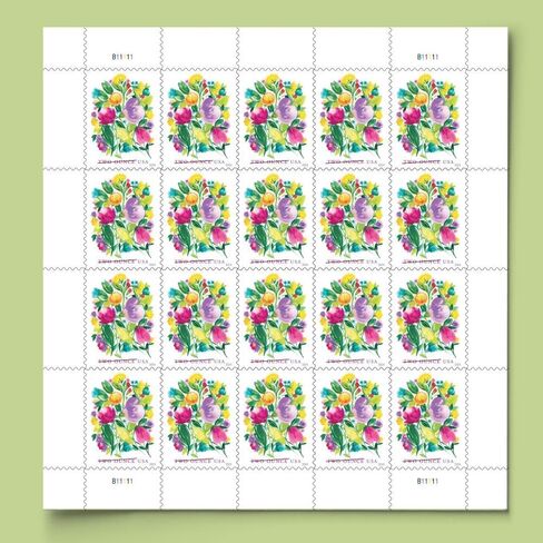 أزهار الزفاف أونصة (2 أونصة) (ورقة من 20) طوابع بريدية من الدرجة الأولى للبريد إلى الأبد 2024 سكوت 5850 in Kuwait