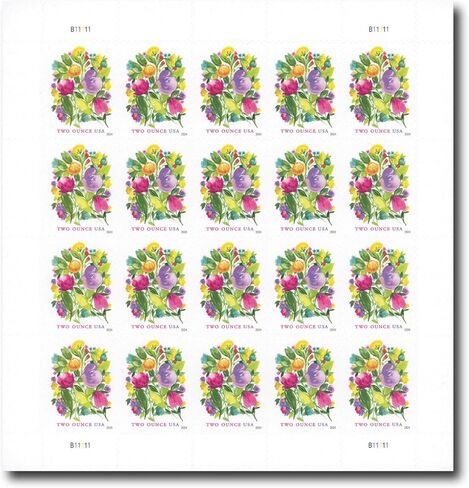 أزهار الزفاف أونصة (2 أونصة) (ورقة من 20) طوابع بريدية من الدرجة الأولى للبريد إلى الأبد 2024 سكوت 5850 in Kuwait