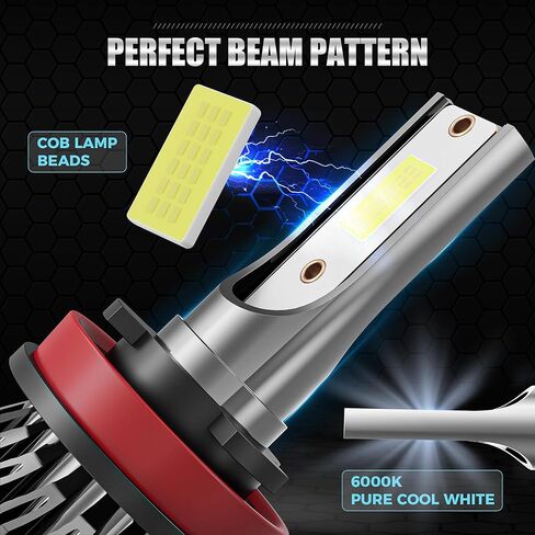 تناسب 2020 2021 2022 2023 2024 2025 لمصابيح Chevy Silverado 2500 3500 HD، مجموعات لمبات شعاع منخفض عالية الشعاع، 6000K أكثر سطوعًا - 4 عبوات in Kuwait