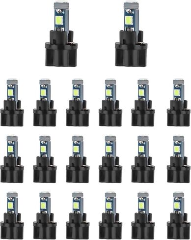 20PCS T5 Dash Light Bulbs,Super Bright 120LM LED Instrument Cluster Bulbs with PC74 PC37 Twist Lock Socket,18,24,27,74 LED Bulb Replacement for Car/Truck Dash & Interior Lights (White) in Kuwait