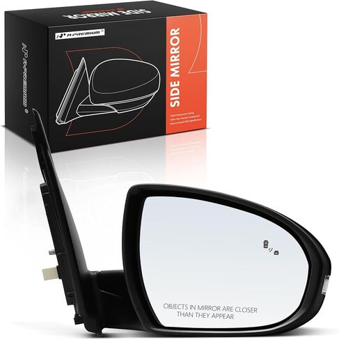 A-Premium Passenger Side Power Door Mirror - Compatible with Hyundai Tucson 2016 2017 2018 - Heated Manual Folding Black Outside Rear View Mirror w/Turn Signal Blind Spot Detection in Saudi Arabia