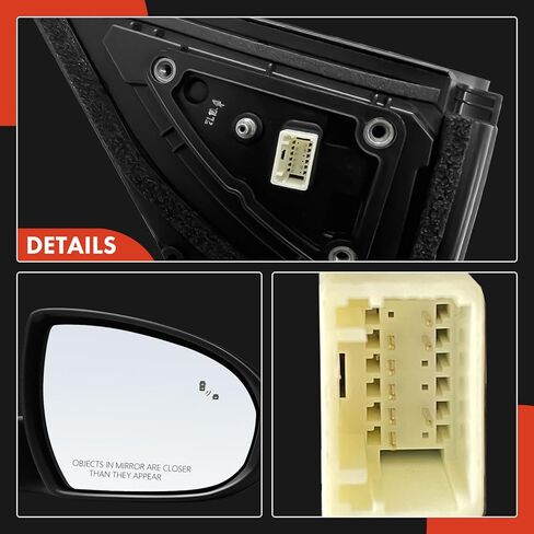 A-Premium Passenger Side Power Door Mirror - Compatible with Hyundai Tucson 2016 2017 2018 - Heated Manual Folding Black Outside Rear View Mirror w/Turn Signal Blind Spot Detection in Saudi Arabia