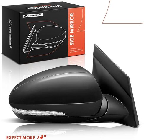 A-Premium Passenger Side Power Door Mirror - Compatible with Hyundai Tucson 2016 2017 2018 - Heated Manual Folding Black Outside Rear View Mirror w/Turn Signal Blind Spot Detection in Saudi Arabia