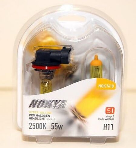 Nokya H11 Arctic Hyper Yellow Stage 1 2500K Halogen Headlight / Fog Light Bulb in Kuwait