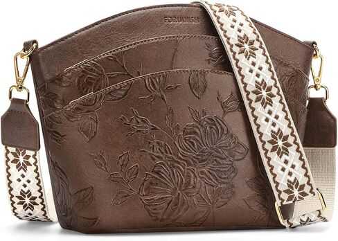 Medium Crossbody Bags For Women Travel Trendy Boho Vegan Leather Crossbody Purses, Adjustable Shoulder Handbags in Saudi Arabia