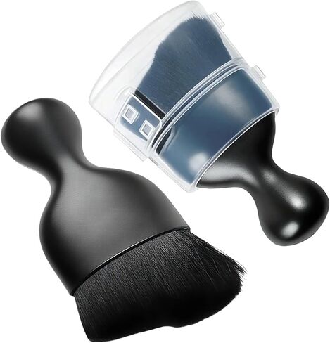 فرشاة تفصيل السيارة، فرشاة تنظيف ذات شعيرات ناعمة لتنظيف الشقوق العميقة، شعيرات ناعمة منحنية لإزالة الغبار تلقائيًا، أداة غبار داخلية للسيارة للوحة القيادة والجلد وألواح الأبواب (أسود) in Kuwait