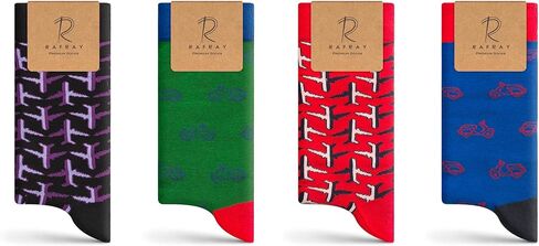 Funky Socks - Premium Socks in Gift box - Ice Cream-Peanut Butter-Banana Socks - Premium Cotton - 4 pairs - Size: US M 7-11.5 / EU 40-44 in Saudi Arabia