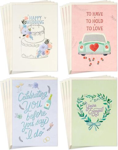 Hallmark Wedding Card Assortment (16 Cards with Envelopes) for Engagements, Bridal Showers, Bachelorette Party in Saudi Arabia