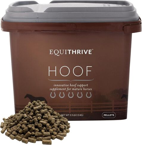 Equithrive Horse Hoof Supplement Pellets with Biotin, Chelated Trace Minerals, Selenium, Methionine, and Omega 3, Equine Hoof Care, 3.3 lbs in Kuwait