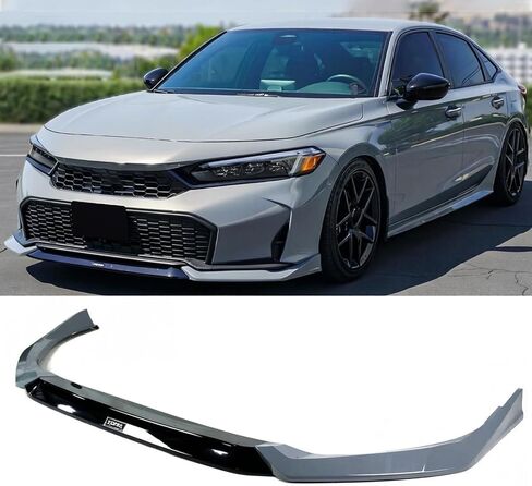 توافق الشفة الأمامية مع طراز 2025 2026 Civic 11.5th Gen Yofer Style، طقم مقسم الشفاه الأمامي للذقن باللون الرمادي الحضري واللؤلؤ الأسود in Kuwait