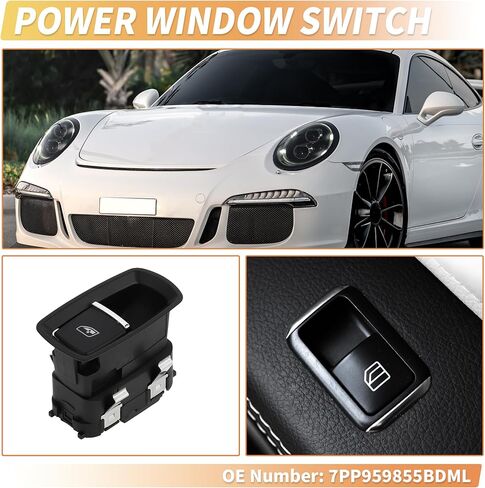 X AUTOHAUX مفتاح نافذة الطاقة الجانبي للراكب لبورش 718 Boxster كايمان باناميرا No.7PP959855BDML مفتاح التحكم في النافذة in Saudi Arabia