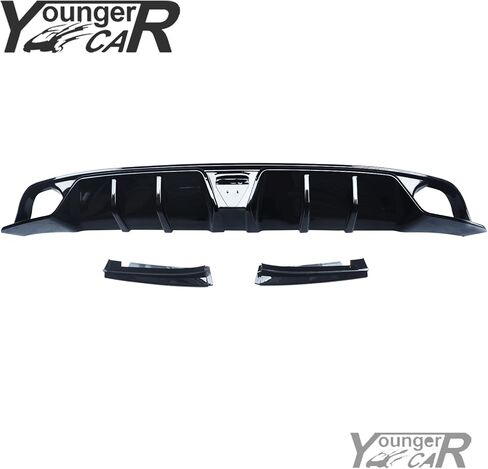 YOUNGERCAR Rear Bumper Diffuser Fit for 2022 2023 2024 Honda Civic Sedan11th Gen Car Lower Spoiler Rear Lip Splitter Bumper Lip Body Kits Gloss Black W/LED Light in Kuwait