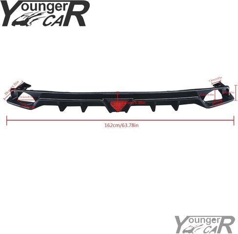 YOUNGERCAR Rear Bumper Diffuser Fit for 2022 2023 2024 Honda Civic Sedan11th Gen Car Lower Spoiler Rear Lip Splitter Bumper Lip Body Kits Gloss Black W/LED Light in Kuwait